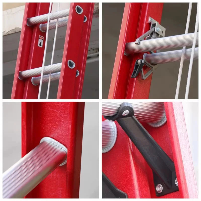 Folding Ladder 2025 Double-layer Thickened Industrial Fiberglass Extension Insulated Ladder for Power and Outdoor Workplaces