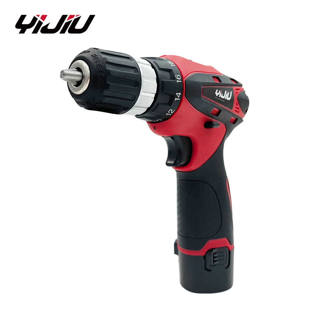 Yijiu Portable Cordless Drill 12V 1500mAh Keyless Chuck OEM High Speed with Li-ion Battery