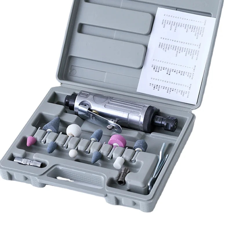 16 PCS 1/4" Air Grinder Mini Air Angle Die Grinder Kit Pneumatic Tool 22000 RPM Tyre Repair Tool