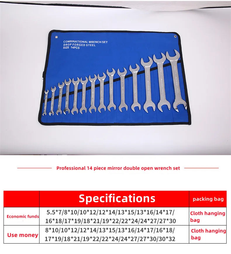 Security Double Open End Wrench Set Single Colored Dipping Spanner With Plastic