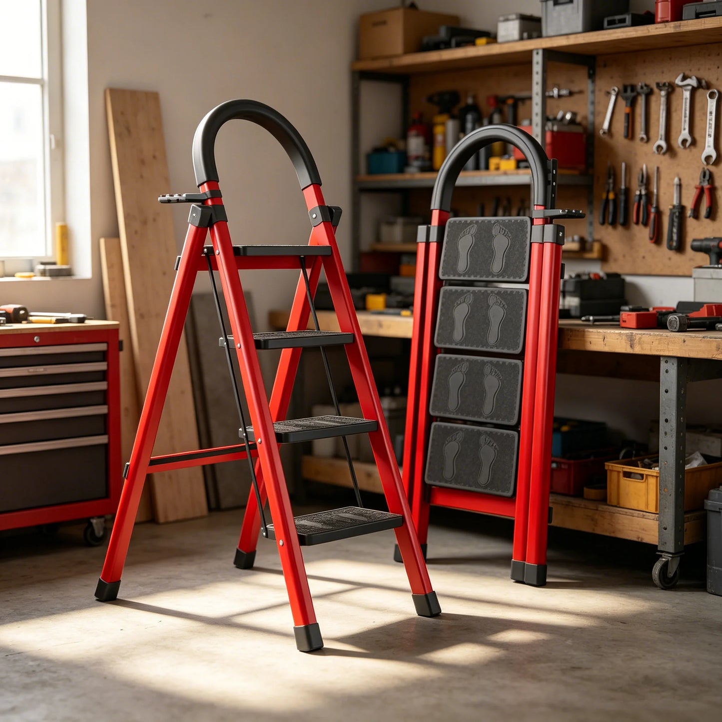 Professional Construction Aluminum Ladder & Scaffolding Parts Heavy Duty Multi-functional Work Platform Folding Ladder