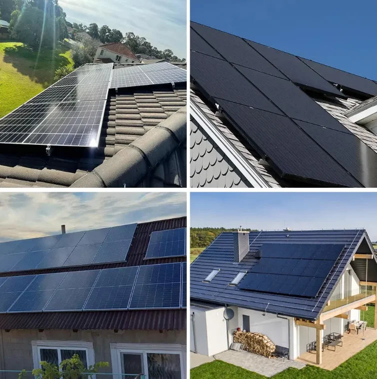 SUNPLUS 12KW Hybrid Solar System with Monocrystalline Silicon Panels MPPT Controller Lithium Ion Battery for Home Energy Storage