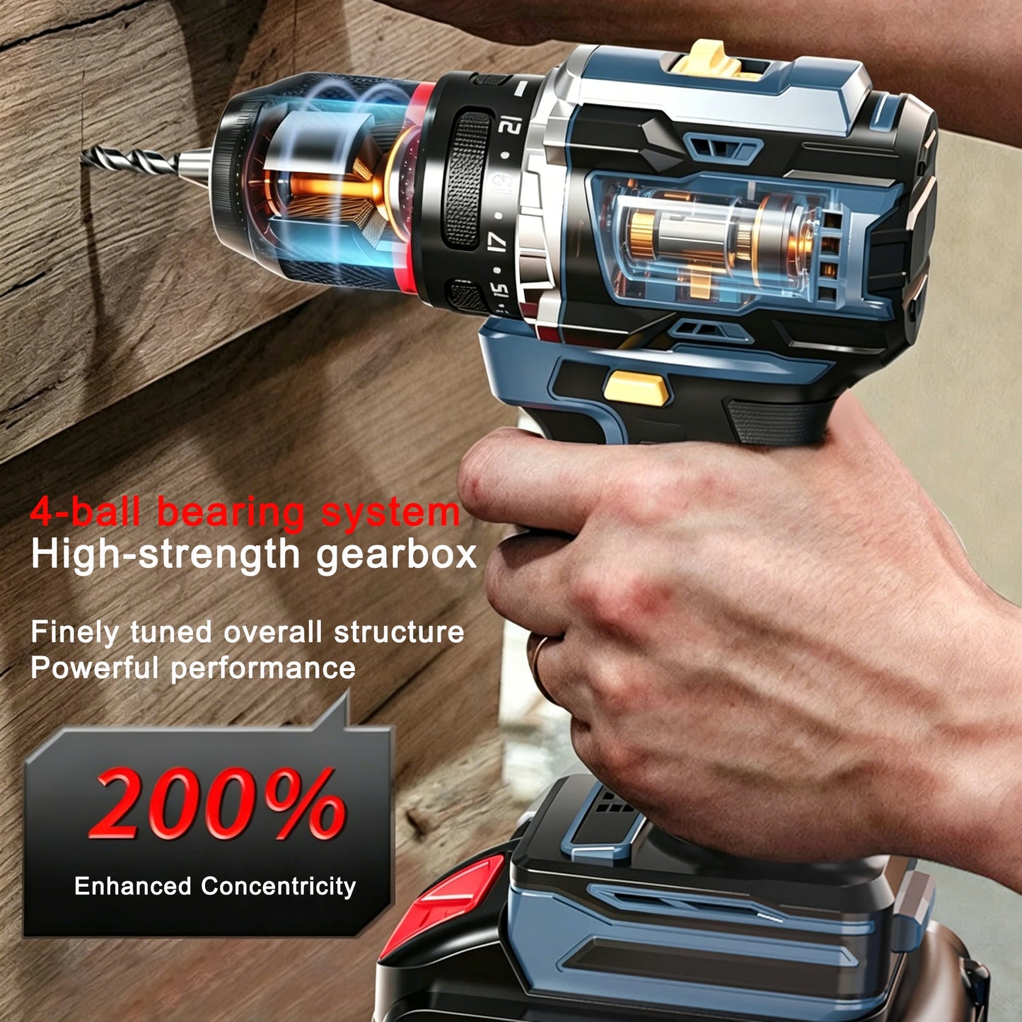 Portable Rechargeable Lithium-Ion Multifunction Drill  with Screwdriver Kit CE & RoHS Certified Cordless Drill