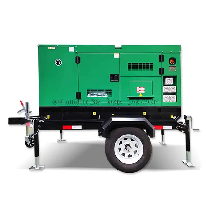 Portable Trailer Type Water Cooled 50Hz 60Hz 30Kva 40Kva 50Kva Super Silent Diesel Generator Set With Wheels