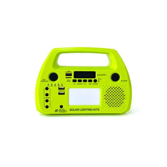 15W Solar Generator 6000mAH Solar Power Generator System with 2 LED Bulbs, Portable Power Station with Flashlight for Camping