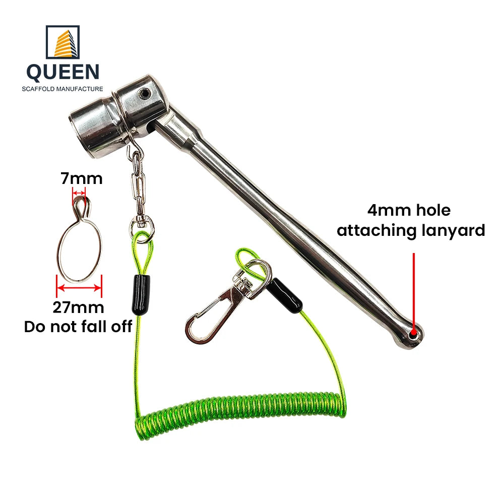 Chrome Plated 7/16 Flexible Head Spanner Poker Scaffolding Spanner Normal High Quality Scaffold Spanners Sale