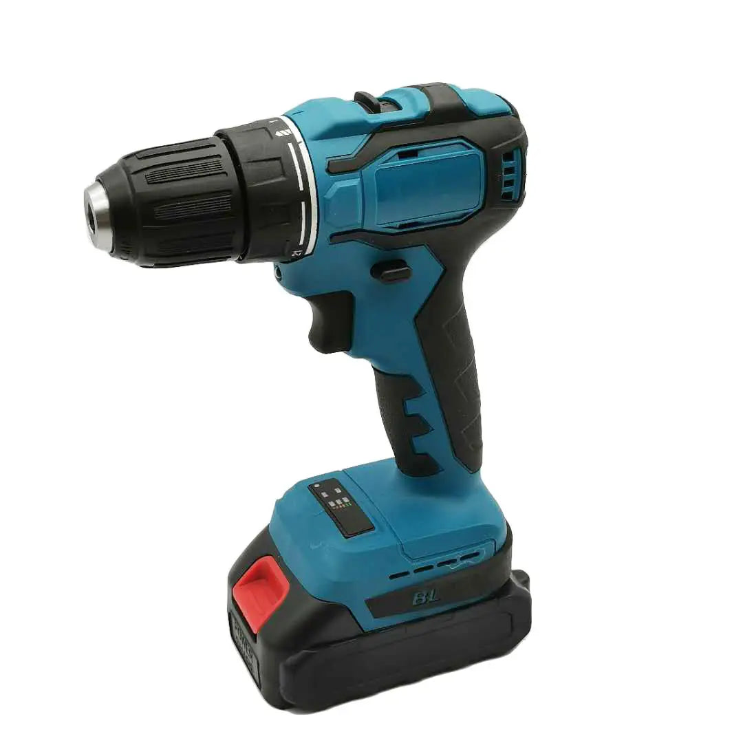 21V Brushless Electric Drilling Machine Rechargeable Lithium Impact Electric Drill Cordless Two Battery One Charger Power Drills