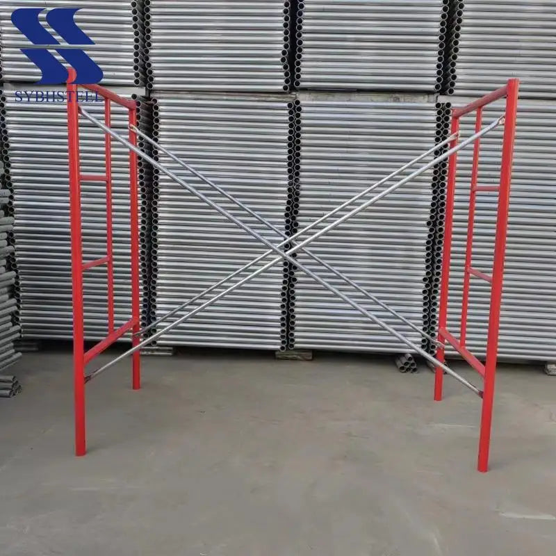 Heavy Duty Yellow H Frame Scaffolding Steel Construction Walk Through Scaffold System for Building Work Platform