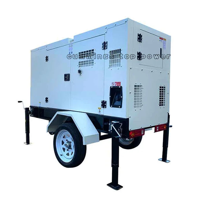 Portable Trailer Type Water Cooled 50Hz 60Hz 30Kva 40Kva 50Kva Super Silent Diesel Generator Set With Wheels