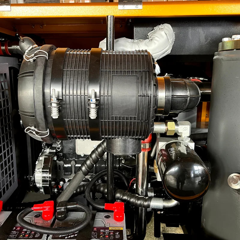 Portable 10m³/ 10bar Diesel-Screw Air Compressor with Lube Motor Engine 220V Miningioned Wheels for Home Use