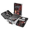 186 Piece Aluminum Suitcase Tool Box Set with Wheels Auto Repair Essentials Including Sickle Hard Case Packaging