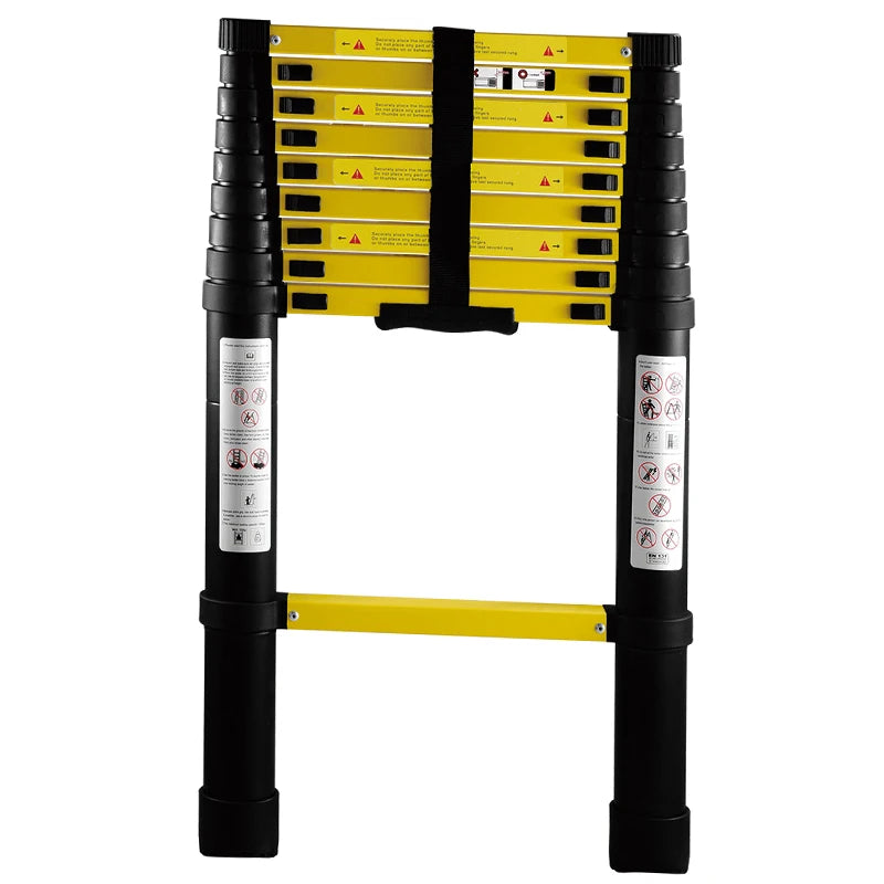 High Performance 2.9m Telescopic Ladder Aluminum 225 Lbs Retractable Stairs for Household Ladder