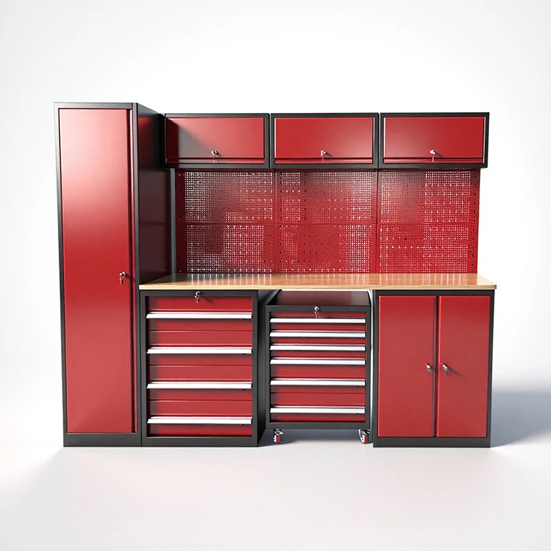 Heavy-Duty Multifunctional Metal Tool Chest and Trolley Modular Garage Cabinets for Workshop Workbench Storage