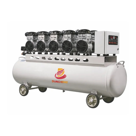Oil-free Silent Air Compressor 4800W Piston Type Air Cooled 160L Tank AC Power Portable Bearing