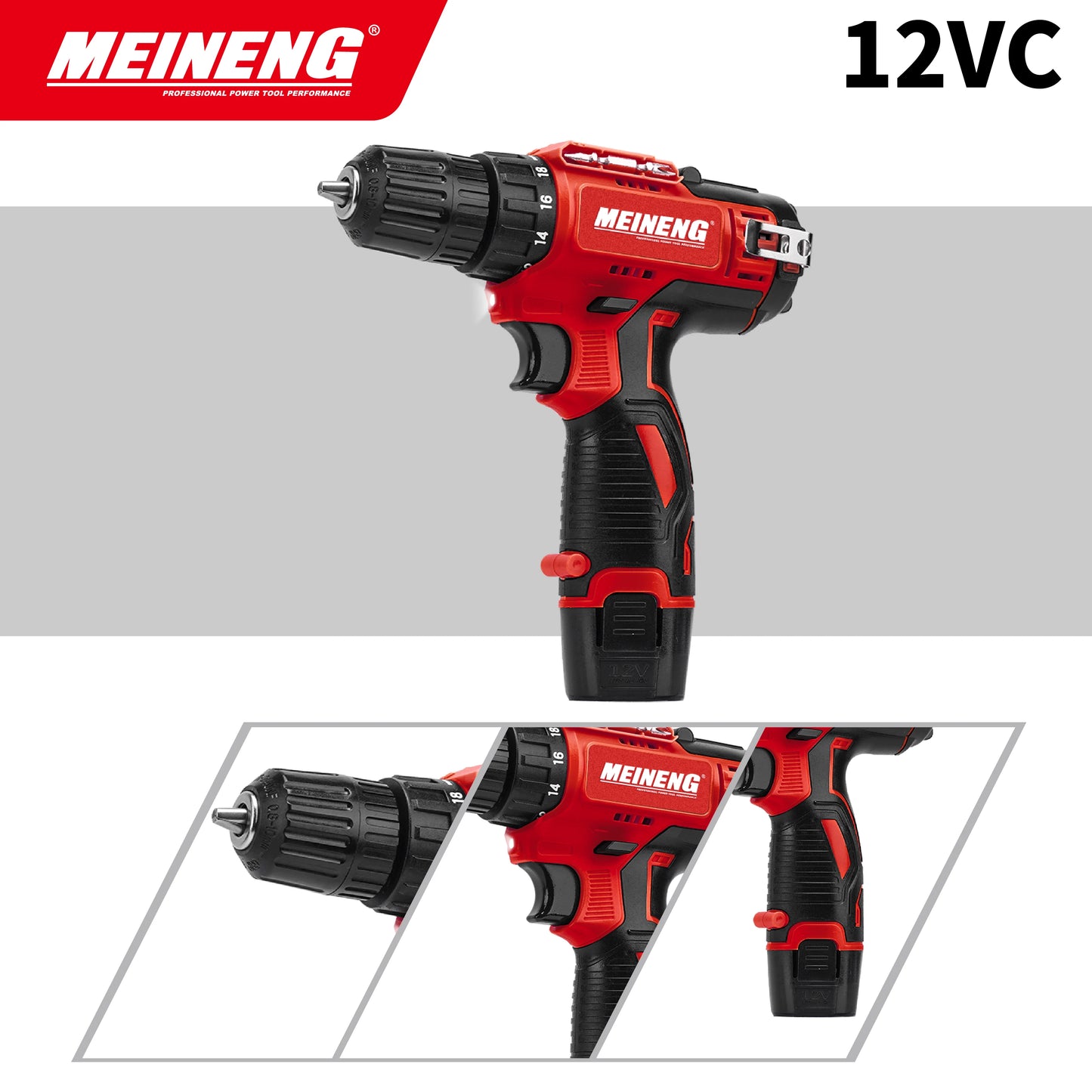 12VC MEINENG Best Selling 13MM Portable Hand Power Tools Cordless Driver Brushless Electric Drill