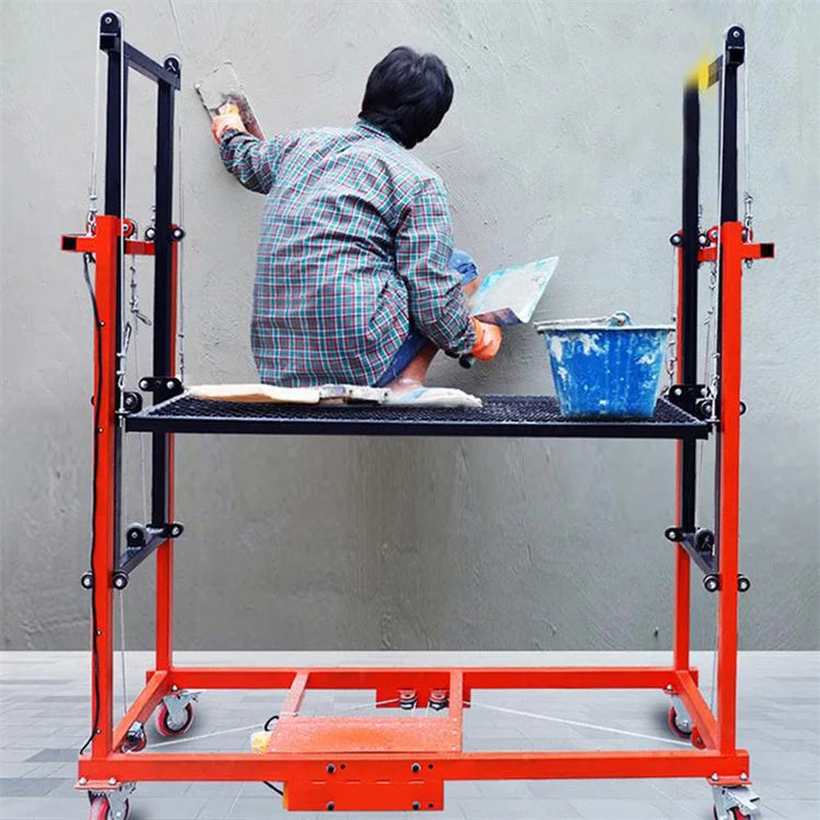 W High Stability 500kg Hydraulic Electric Scaffold Lift Electric Scaffolding Lift Platform for Retail Hotels Manufacturing Plant