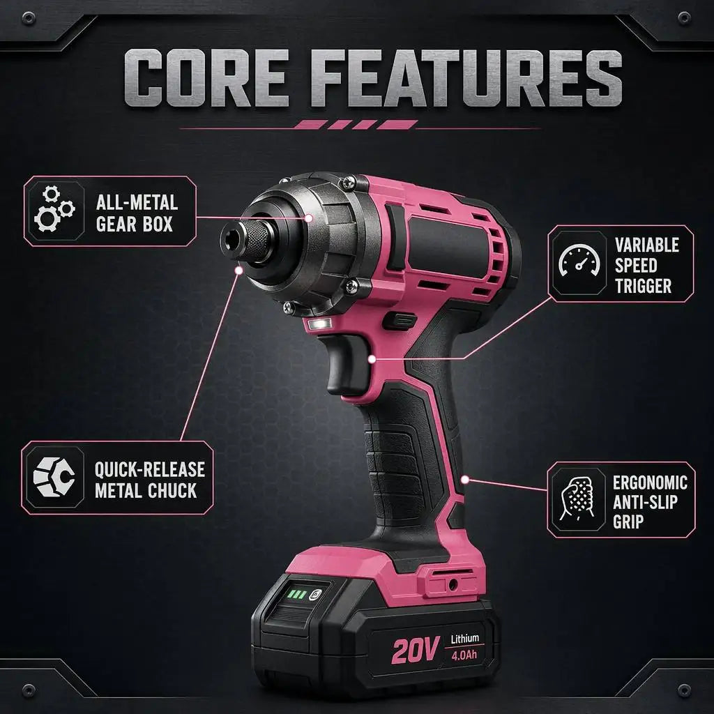 "20V Li-Ion Cordless Brushless Drill Driver with 1H Fast Charger & Customizable OEM Support for Construction (Keyless Chuck)"