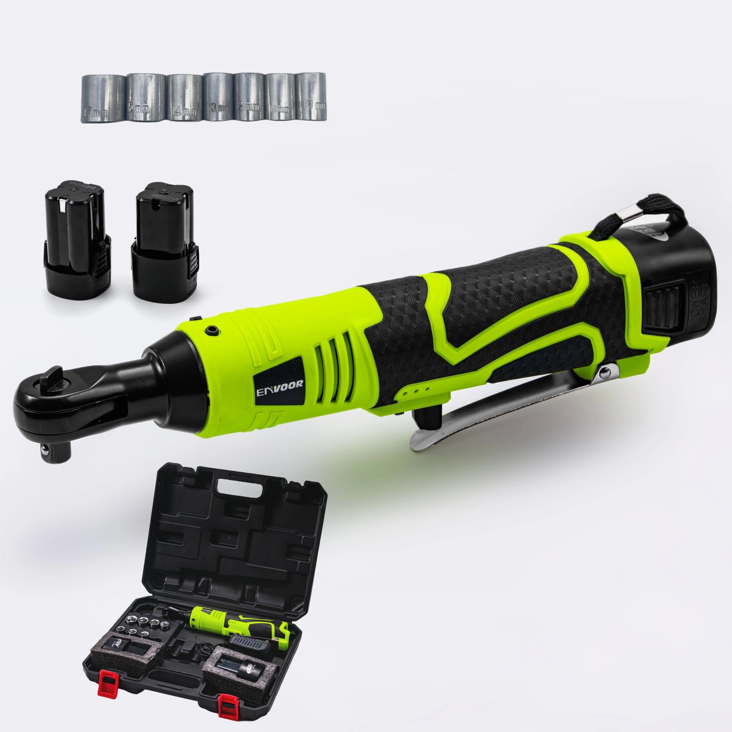 ENVOOR Model 2103 Ready Ship Cordless 18V Industrial DIY Grade Brushed Motor Lithium Battery Electric Ratchet Wrench 280N.m Max