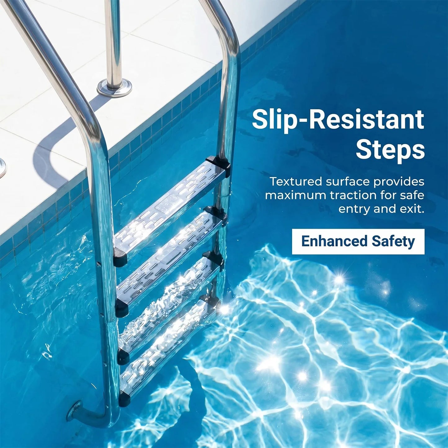 316/304ss 4-Step Swimming Pool Ladders Anti-slip Durable Swimming Pool Ladders for Above Ground Swimming Pools Pool Accessories