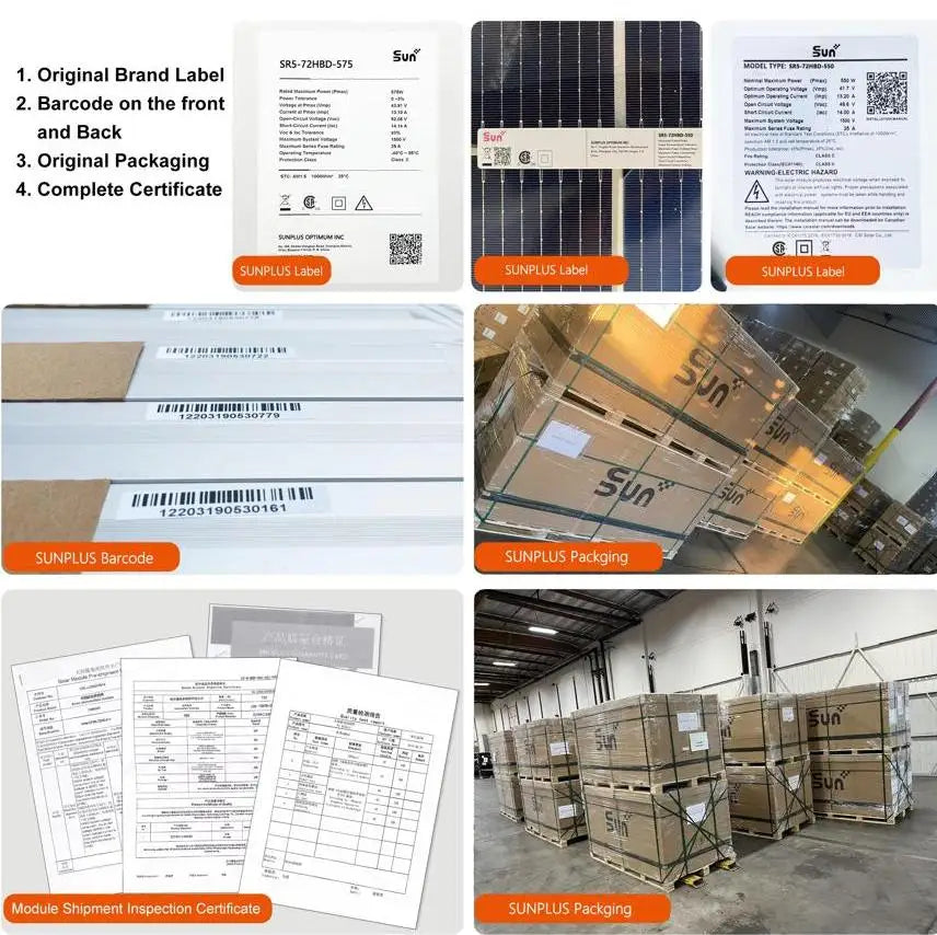 SUNPLUS 12KW Hybrid Solar System with Monocrystalline Silicon Panels MPPT Controller Lithium Ion Battery for Home Energy Storage