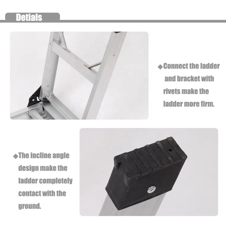 New Product Home Use Folding Aluminum Ladder With EN131 Work Platform Ladder Stool Portable Lightweight