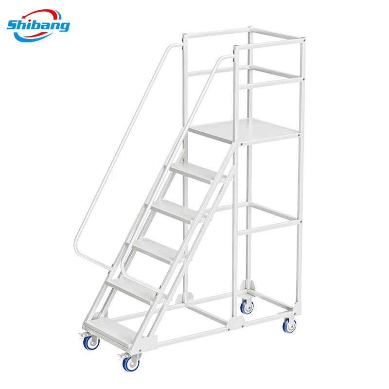 Durable Using Bargain Warehouse Storage Steel Mobile Color Climbing Ladder