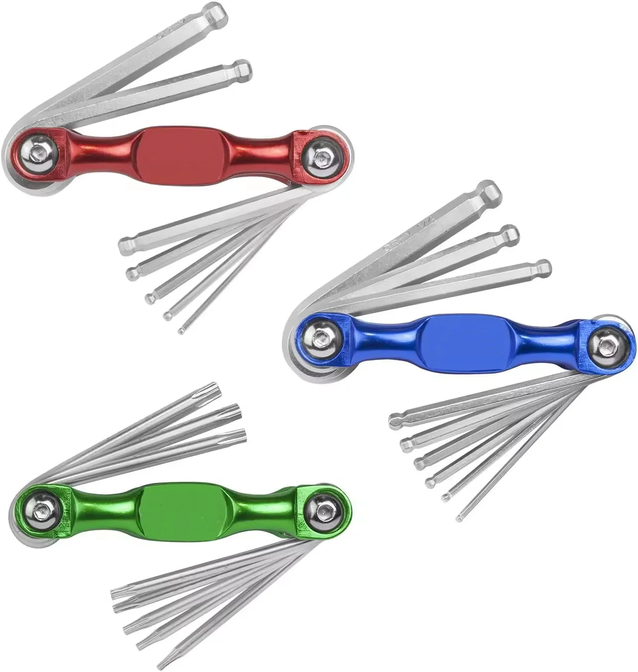 Inner Hexagon Allan Key Wrench Set Folding Metric/SAE Hex Torx Wrench Kit Bicycle Tool Set Folding  Pocket Tools