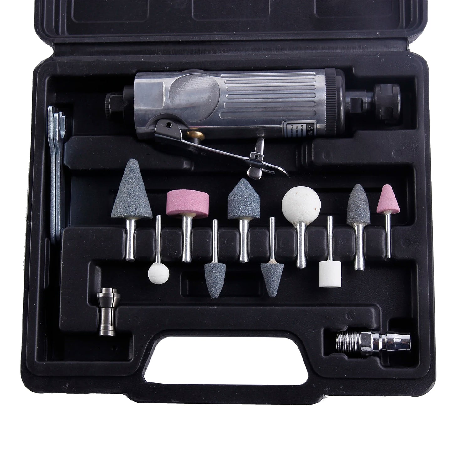 Air Die Grinder Kit 16Pcs Pneumatic Grinding Tool Polishing Engraving Set 1/4" 1/8" Collet YZ-6048 Model 25000 RPM