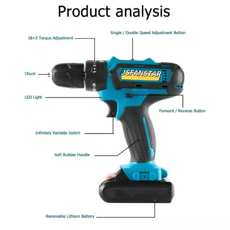Brush Motor Cheap Cordless Drill Motor Kit Power Tool Set Rechargeable Battery