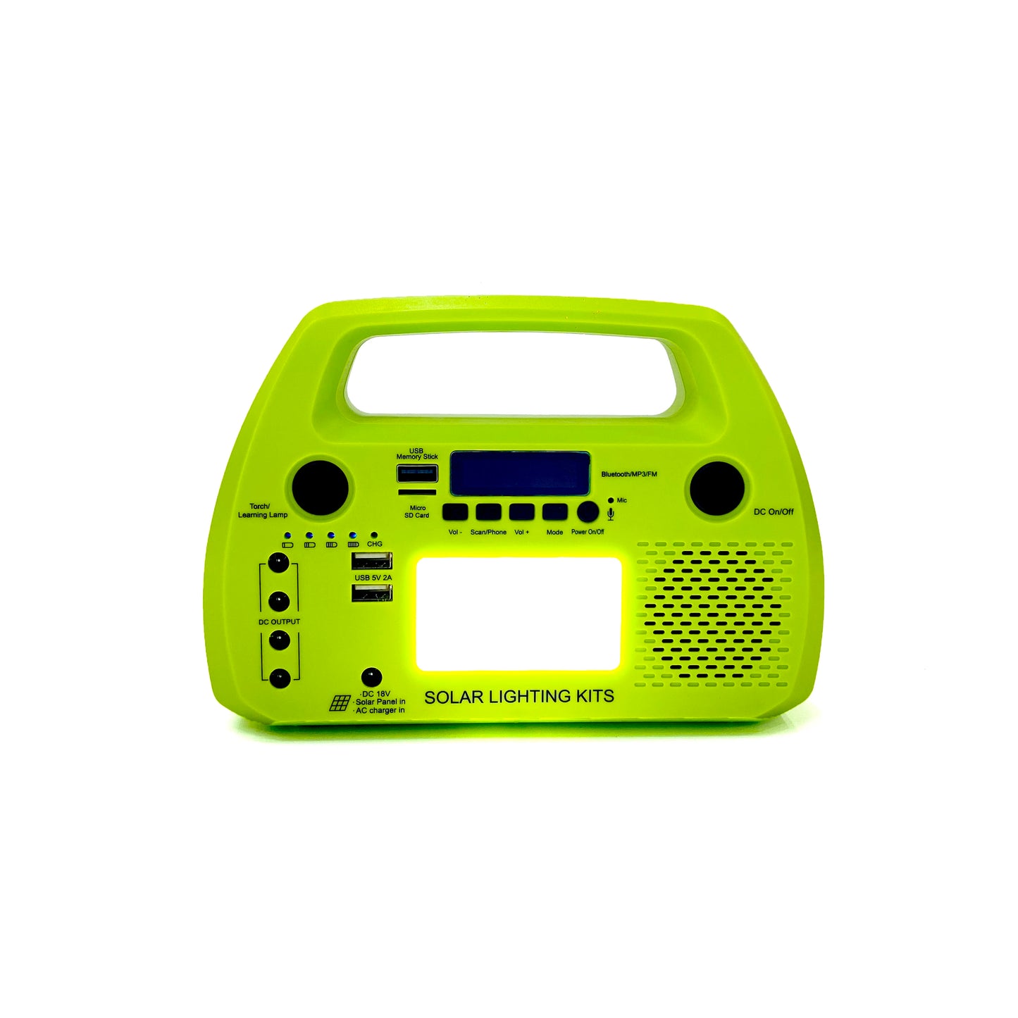 15W Solar Generator 6000mAH Solar Power Generator System with 2 LED Bulbs, Portable Power Station with Flashlight for Camping