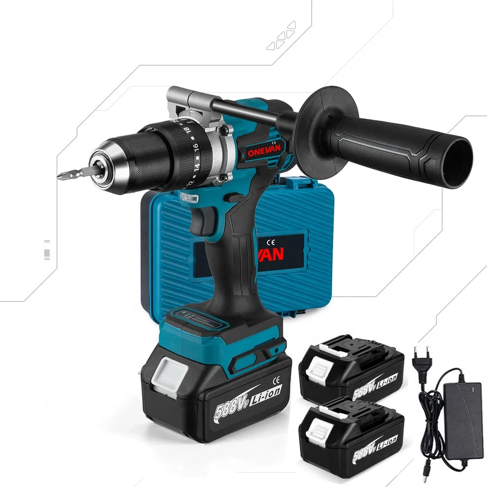 13MM 650NM Brushless Electric Drill Cordless Screwdriver Impact Drill Li-Ion Batteries Power Tool for makita 18v Battery