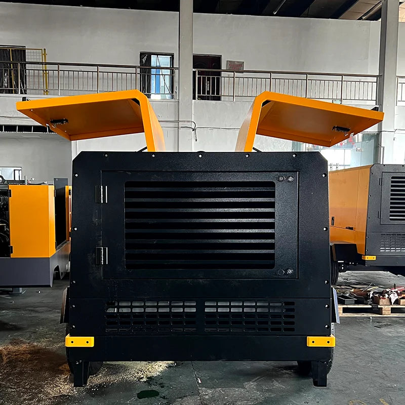 Portable 10m³/ 10bar Diesel-Screw Air Compressor with Lube Motor Engine 220V Miningioned Wheels for Home Use