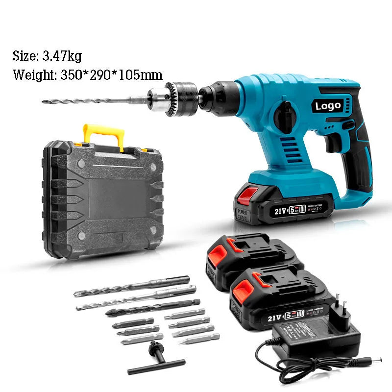 Brushless Cordless Electric Hammer Battery Charger Power Tools Hammer Cordless Drill Rechargeable Cordless Hammer Drill Max OEM