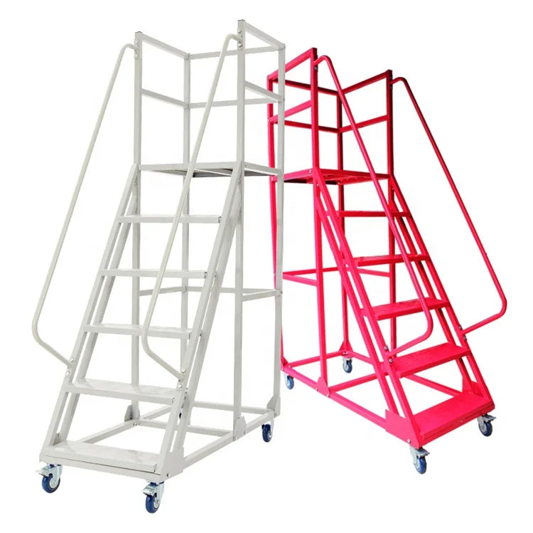 Durable Using Bargain Warehouse Storage Steel Mobile Color Climbing Ladder