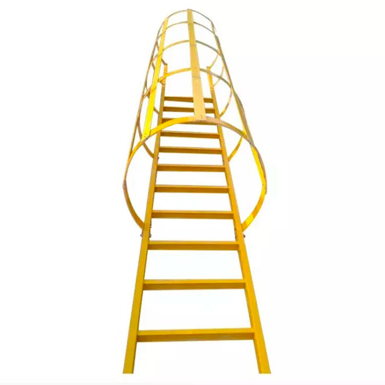 FRP Industrial Walking Ladder With Safety Cage Frp Ladder Frp Cage Ladder for Electric Power Plant