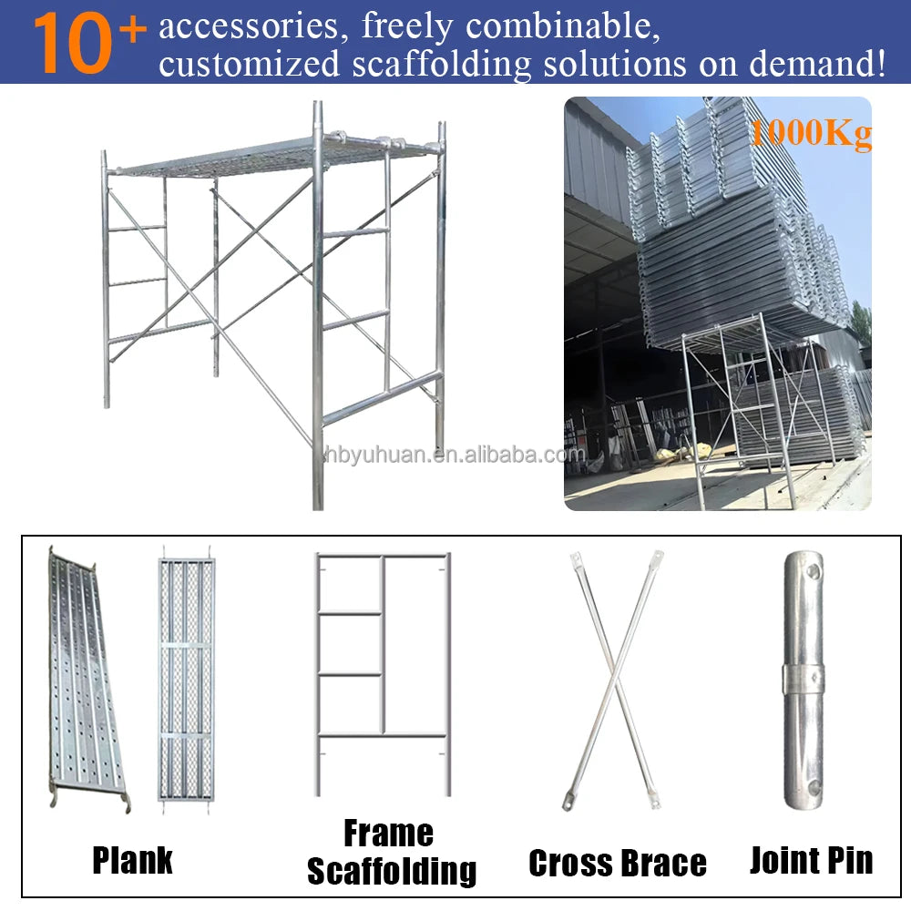Galvanized Steel Mobile Scaffold Frame Cross Brace Connector Lock Parts Frame Scaffolding for Building Repair