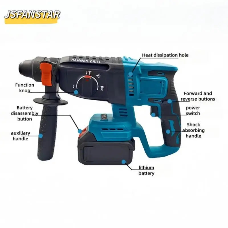 Rotary Hammer Drill Cordless Impact Tools Sets with Drill and Impact Driver
