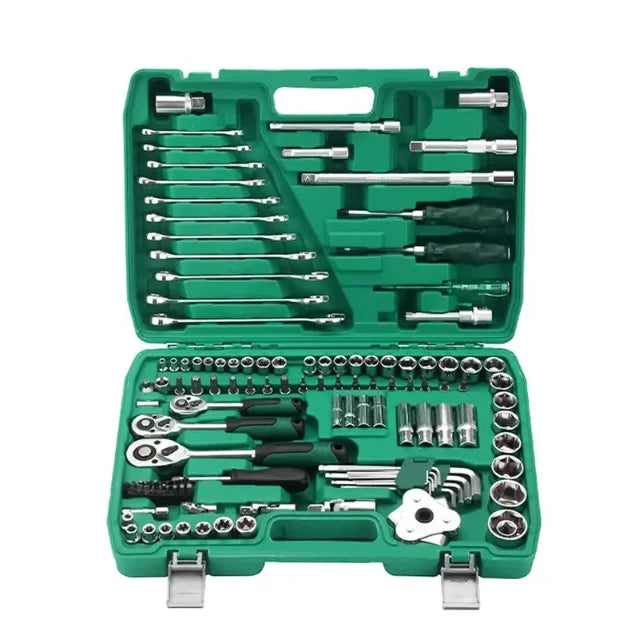 Robustworks TQ-4656 Auto Repair Kit 121-Piece Hand Tool Set with Stainless Steel Combination Wrenches Hard Case & OEM Support