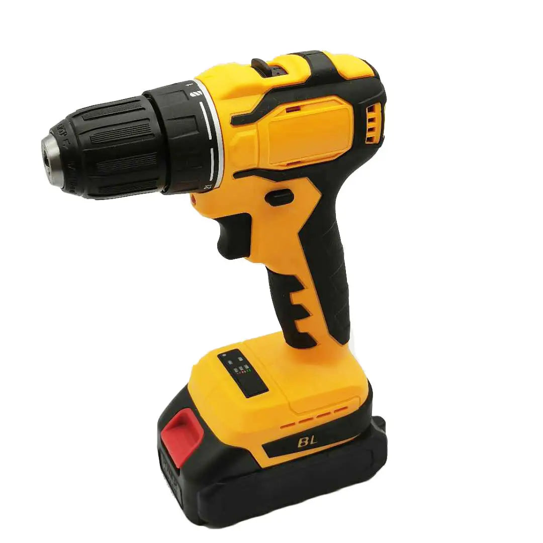 21V Brushless Electric Drilling Machine Rechargeable Lithium Impact Electric Drill Cordless Two Battery One Charger Power Drills