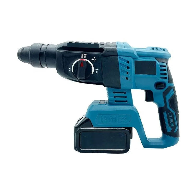 Rechargeable Lithium Electric Drill Wrench Angle Grinder Electric Hammer Power Tool Four-piece Set for Home