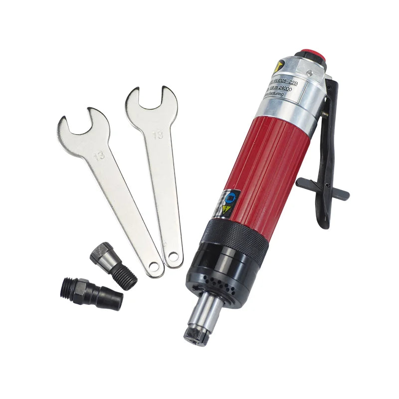 WOODPECKER RUD28-22B Right Angle Pencil Air Grinder 6mm Collet Variable-Speed Rear Exhaust Compact Pneumatic Tool Tight Space