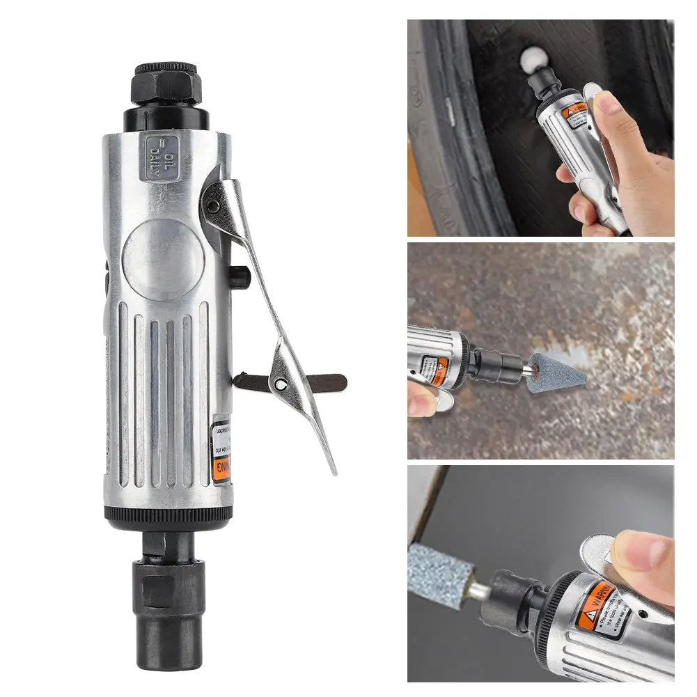 Air Die Grinder Kit 16Pcs Pneumatic Grinding Tool Polishing Engraving Set 1/4" 1/8" Collet YZ-6048 Model 25000 RPM