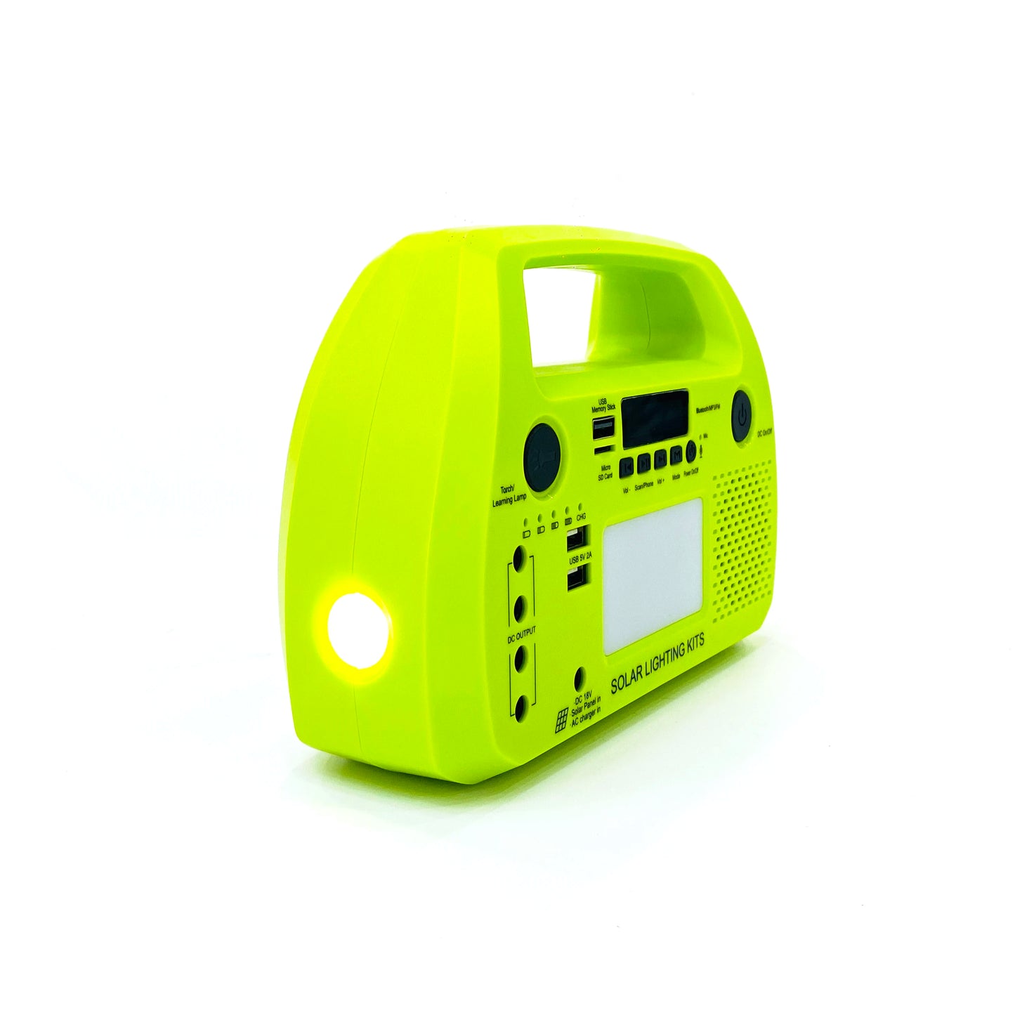 15W Solar Generator 6000mAH Solar Power Generator System with 2 LED Bulbs, Portable Power Station with Flashlight for Camping