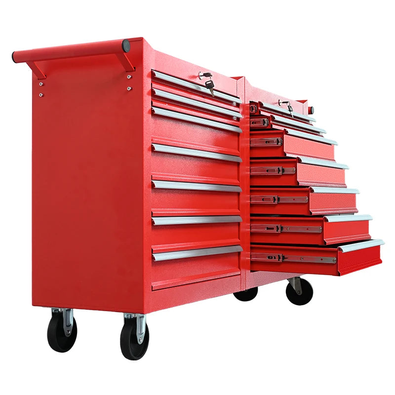 Factory Direct 2-Door Heavy Duty Workshop Tool Trolley Cabinets Set Customizable OEM/ OBM Workbench Garage Furniture 3-Year