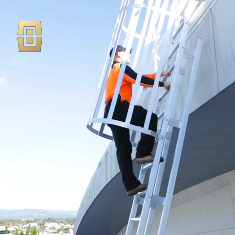 FRP Industrial Walking Ladder With Safety Cage Frp Ladder Frp Cage Ladder for Electric Power Plant