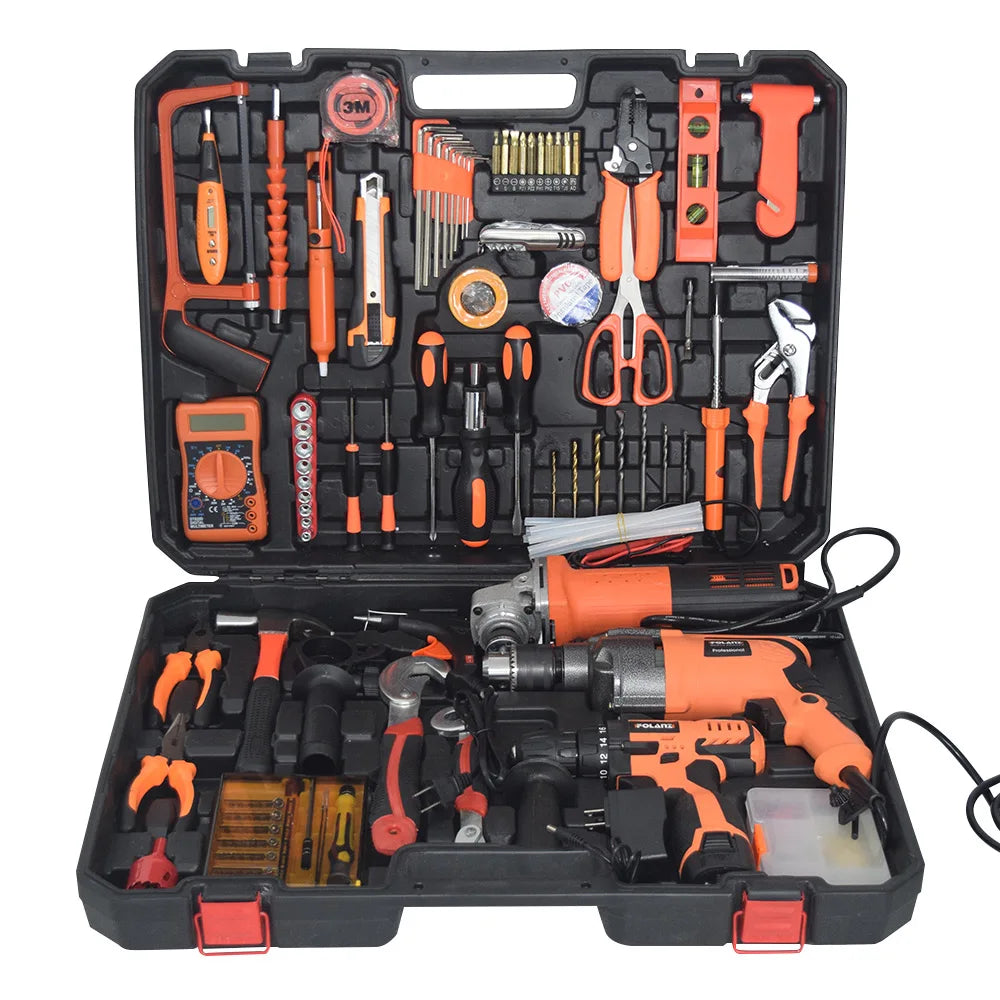 All-In-One Multifunctional Hand Iron Toolbox with Hard Case for Home Commercial Emergency Includes Screw Driver OEM
