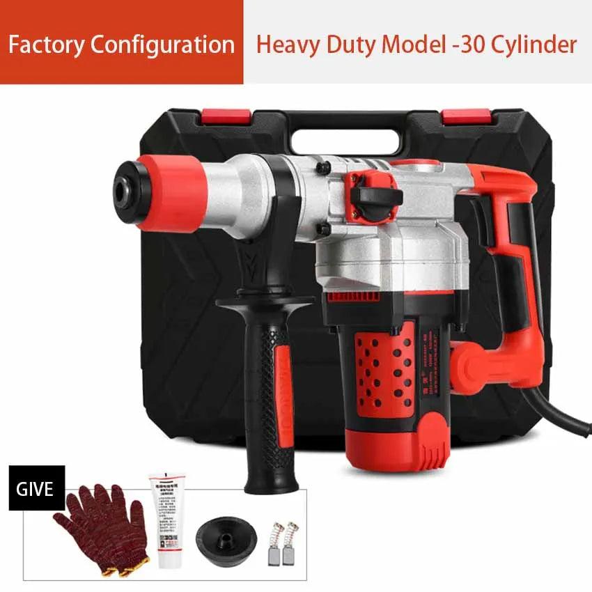220V Double Electric Hammer Drill Multi-functional Percussion Drill for Concrete Industrial Professional Tools