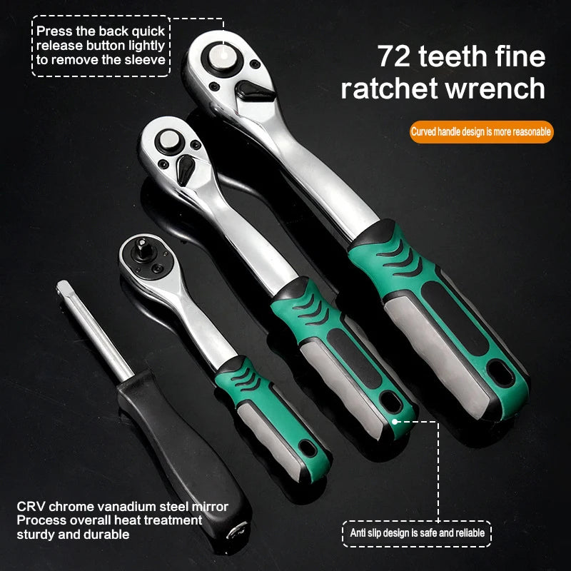 151 Piece Set of Tool Auto Repair Combination Set, Carbon Steel Chrome Plated with Hot Process Hardware Combination Tool