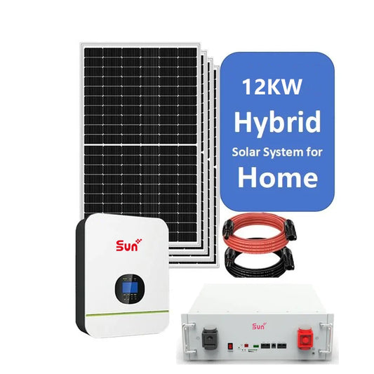 SUNPLUS 12KW Hybrid Solar System | Monocrystalline Panels + LiFePO4 Battery + MPPT Inverter | Home Energy Storage Kenya