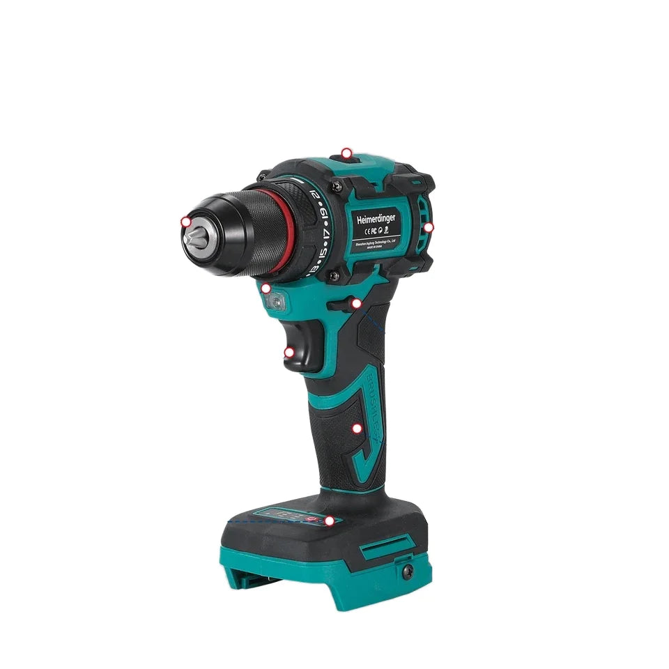 21V Cordless Brushless Impact Drill Set Multifunctional Battery Variable Speed OEM Customizable Drilling Brushless Impact Drill